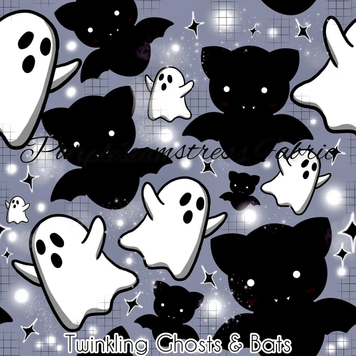 Twinkling Ghosts & Bats  Fabric
