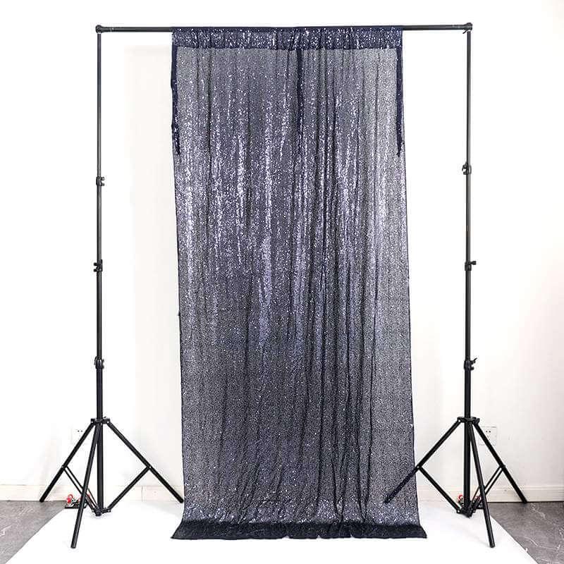 Black Shimmer Sequin Wall Backdrop Curtain