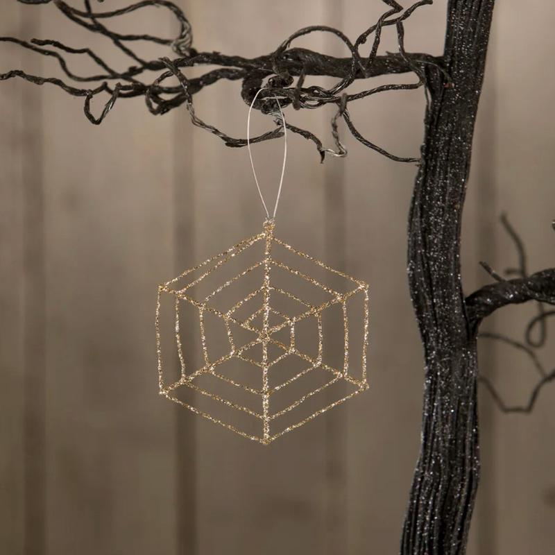 WEB ORNAMENT GOLD by Bethany Lowe