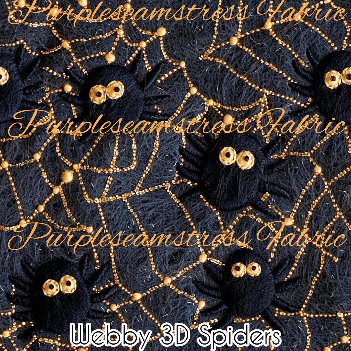 Webby 3D Spiders  Fabric