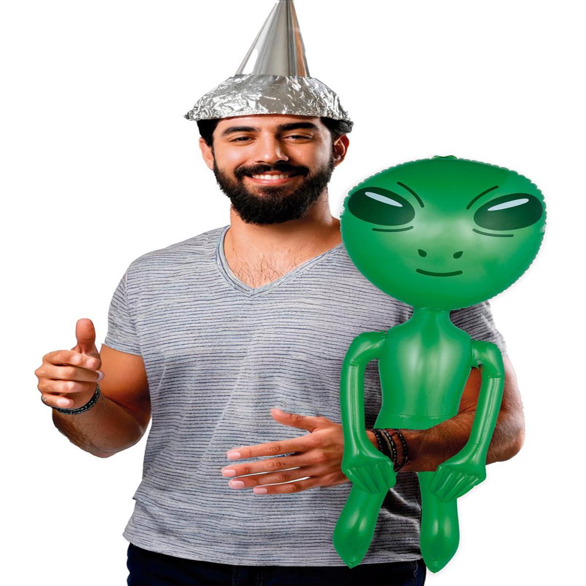 Alien oppustelig grn 90 cm