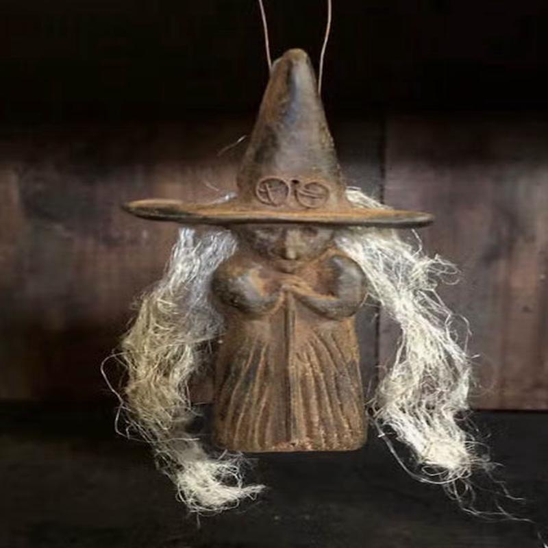BEESWAX Witch ornie with Gray Hair- by Maggies Primitives Made in the USA