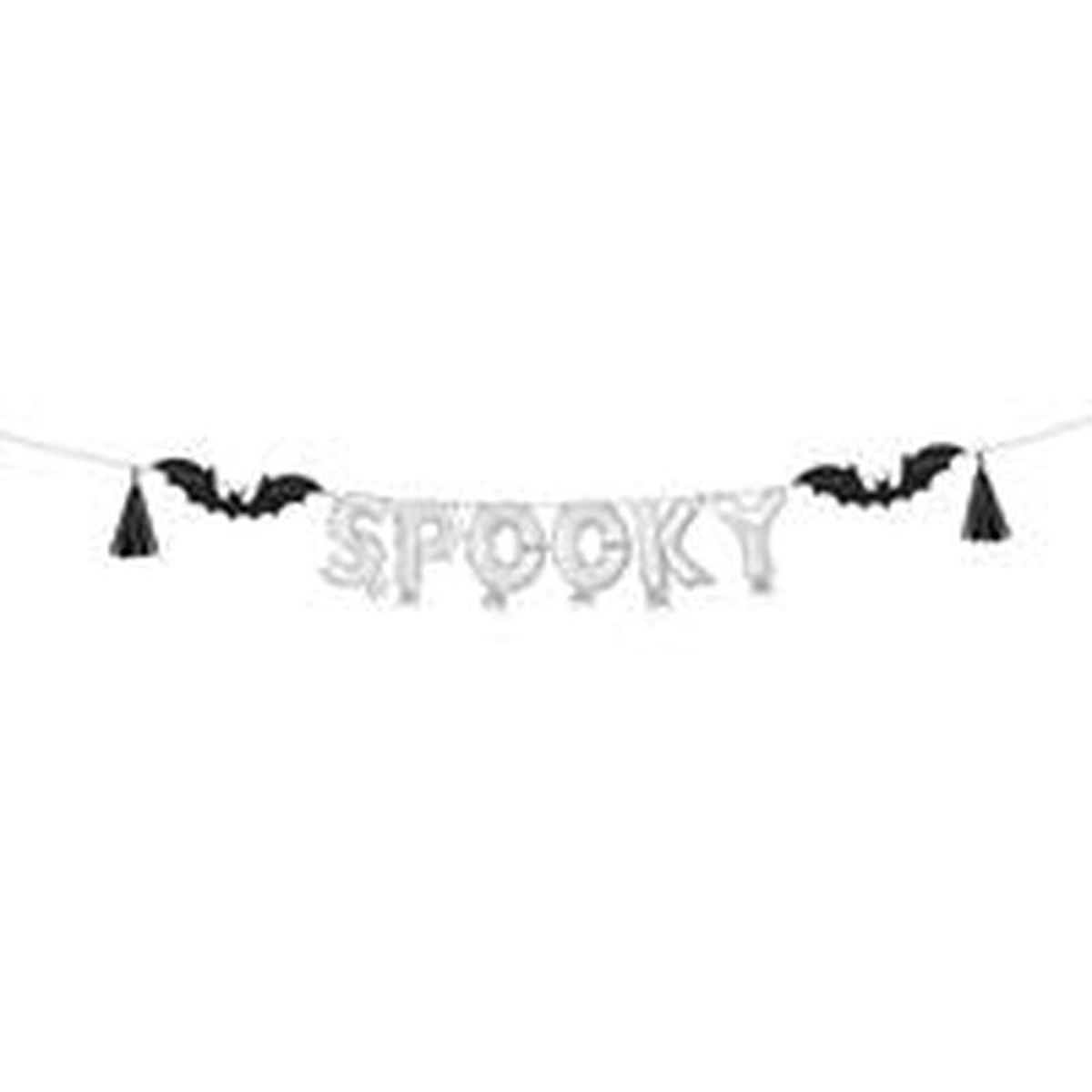 Spooky Mini Foil Letter Balloon Banner Kit with Foil Tassels 038 Bats