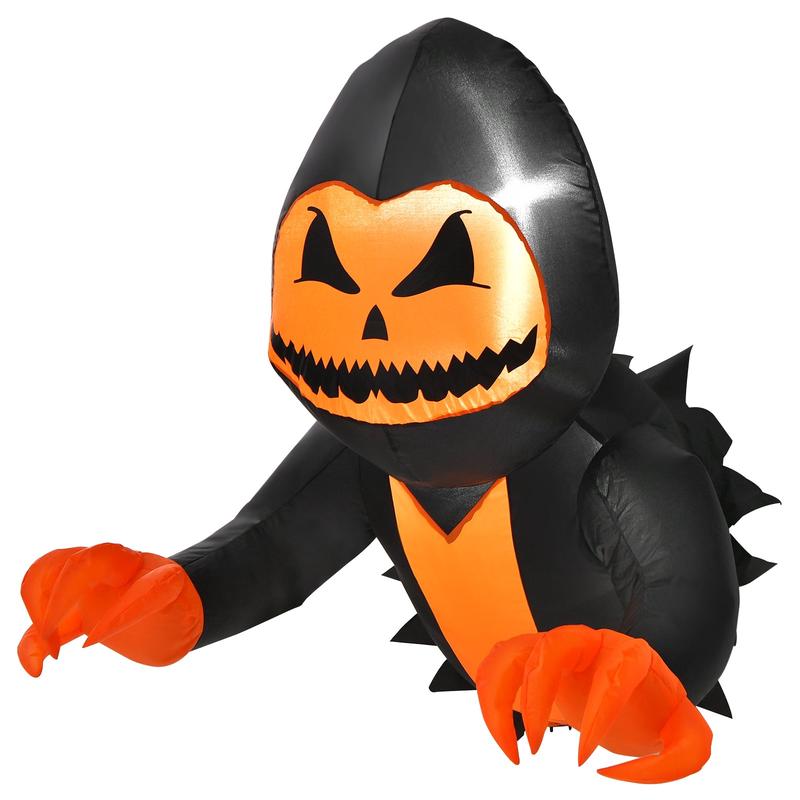 3.3 Feet Halloween Inflatable Pumpkin Head Ghost, Orange