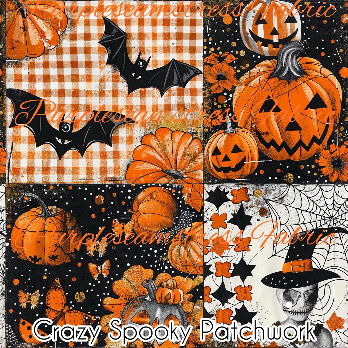Crazy Spooky Patchwork  Fabric