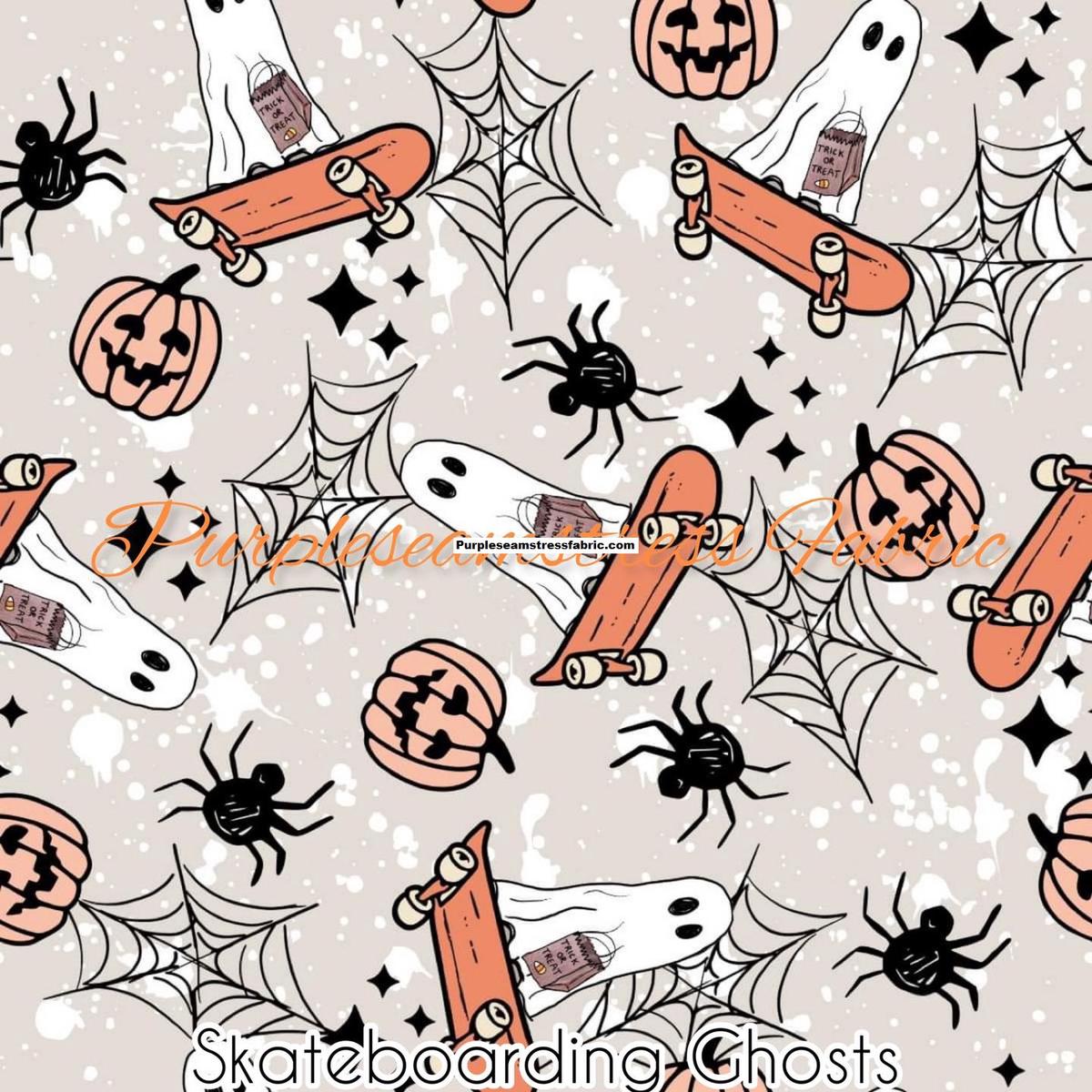 Skateboarding Ghosts  Fabric