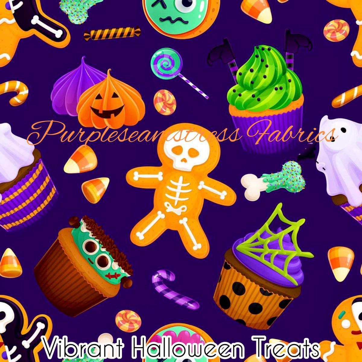 Vibrant Halloween Treats  Fabric