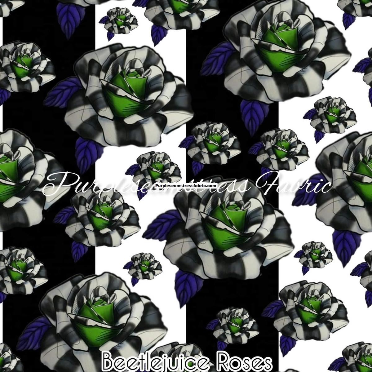 Beetlejuice Roses  Fabric