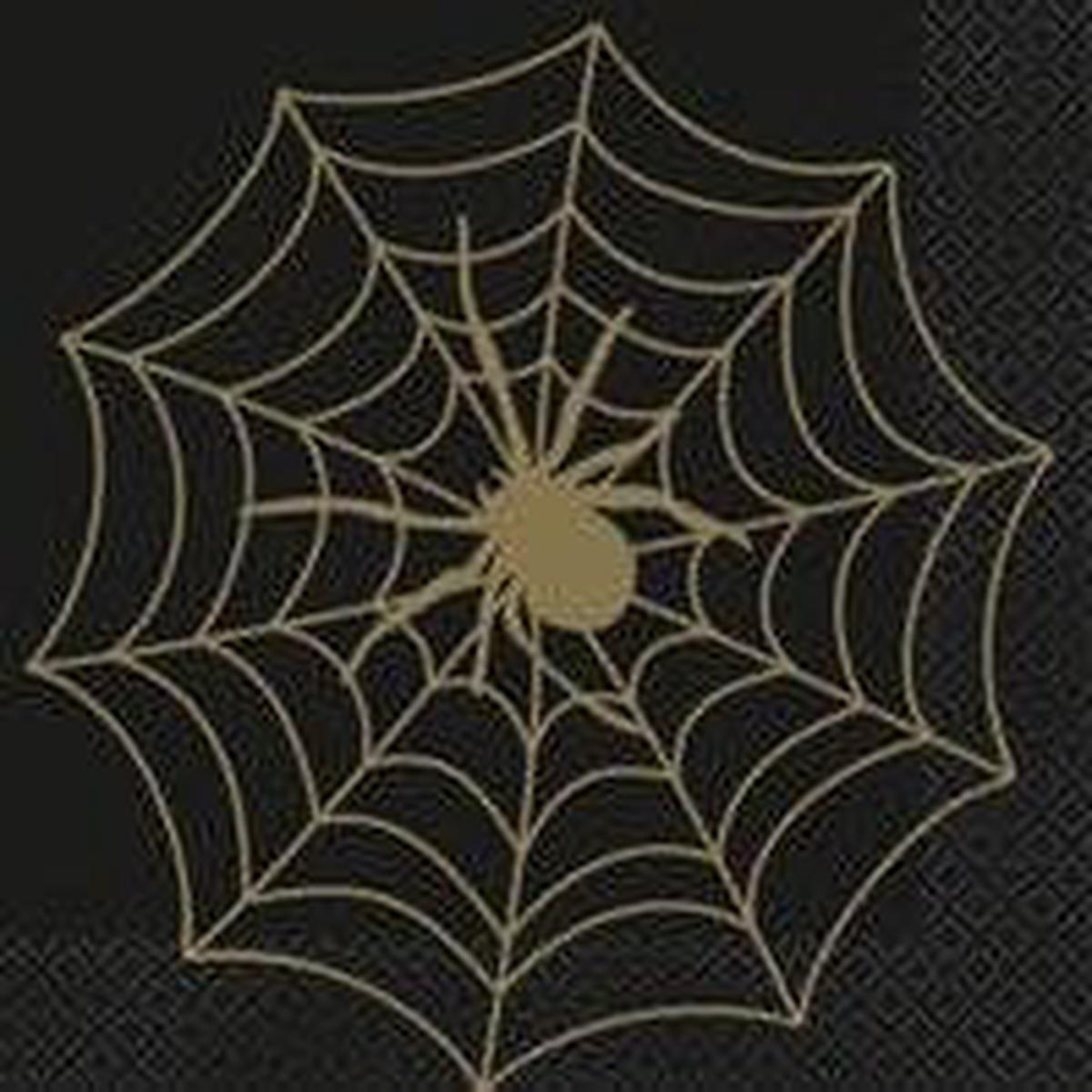Black and Gold Spider Lunch Napkins