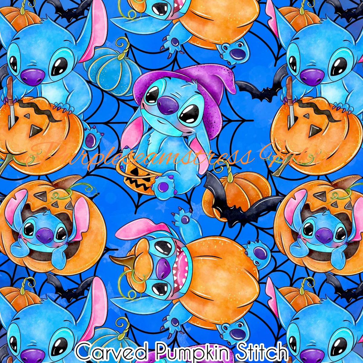 Carved Pumpkin Stitch  Fabric