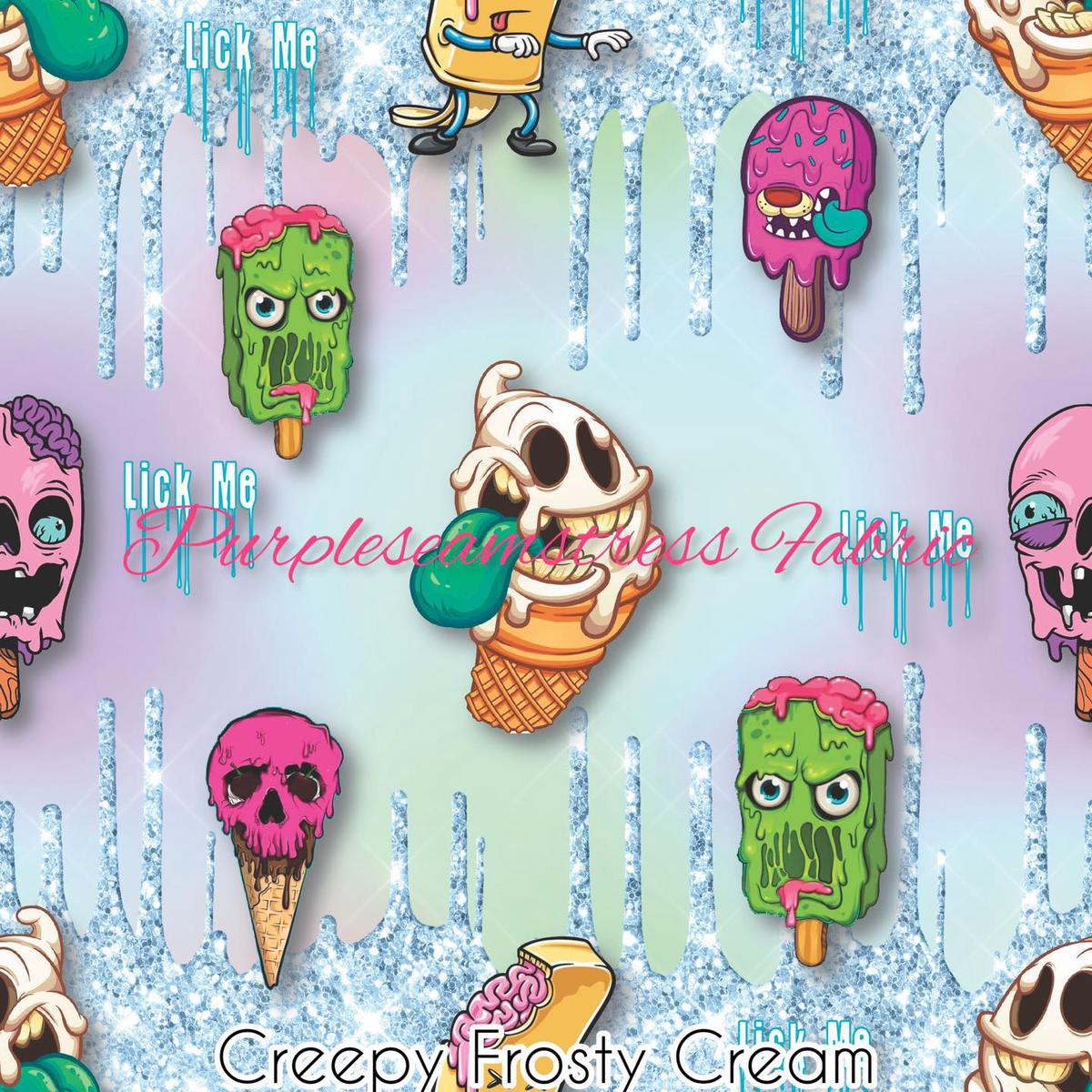 Creepy Frosty Cream  Fabric