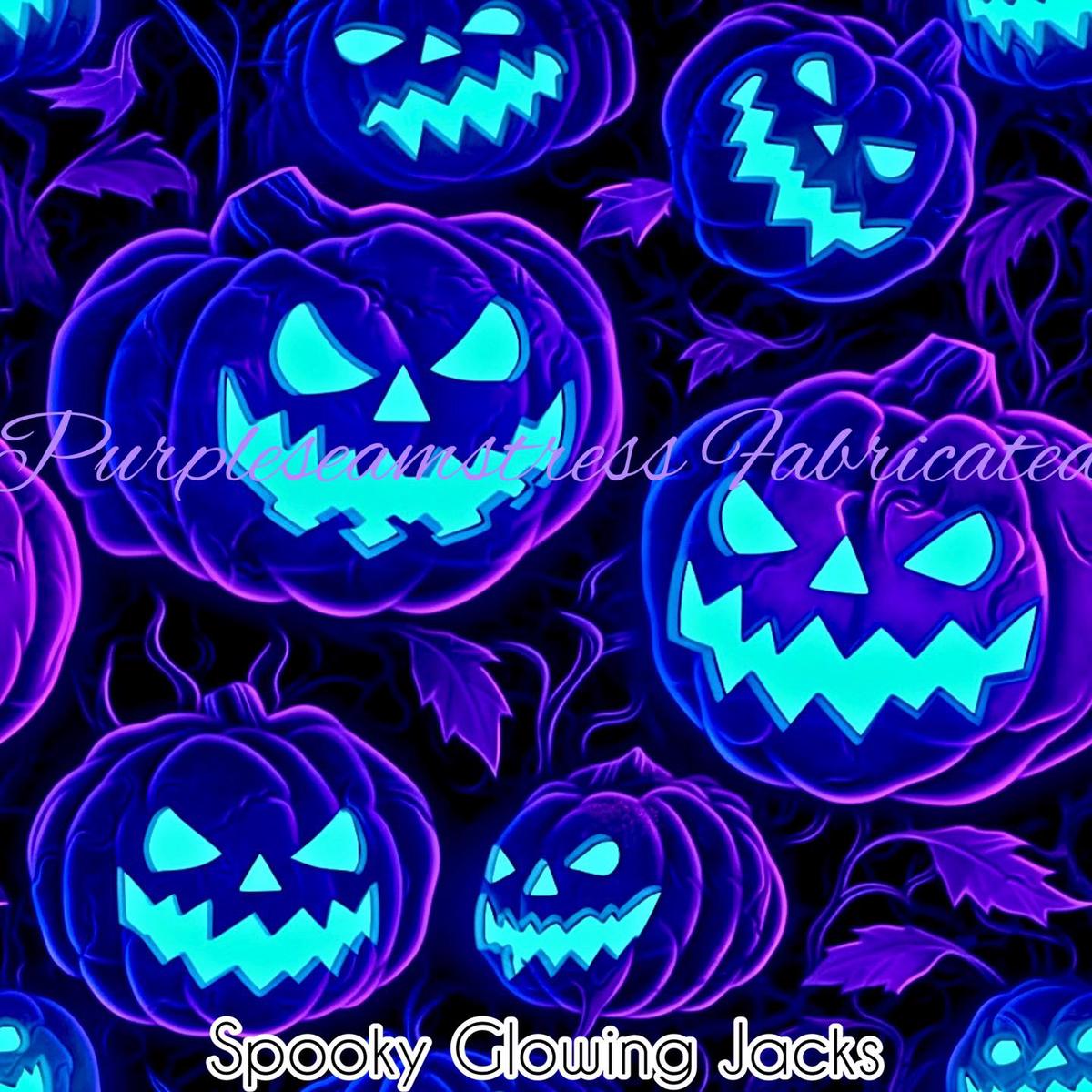 Spooky Glowing Jacks  Fabric