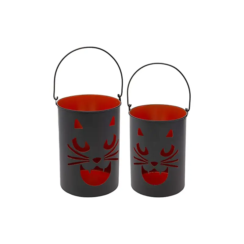Black Cat Luminary Pails (Set of 2)