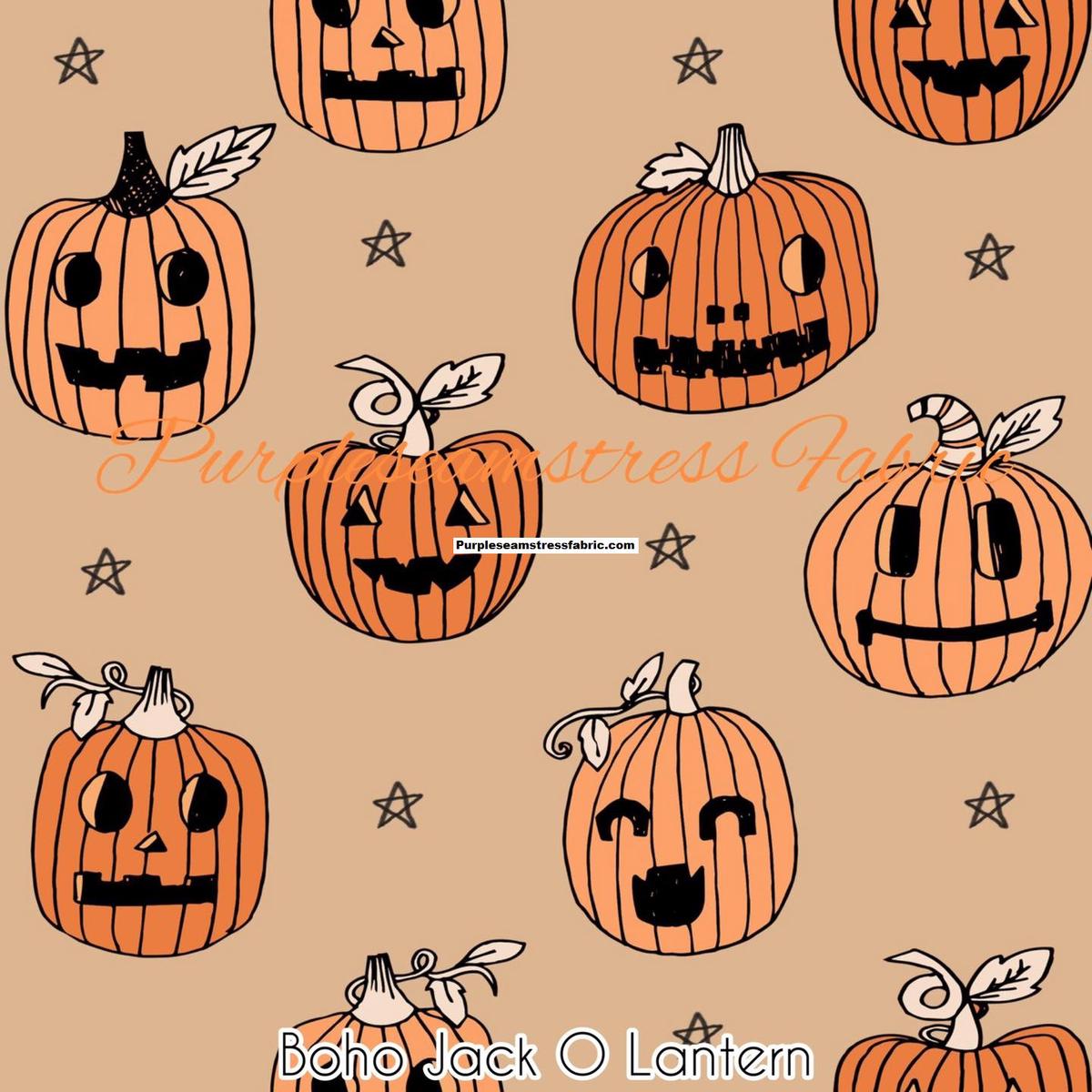 Boho Jack o Lantern  Fabric