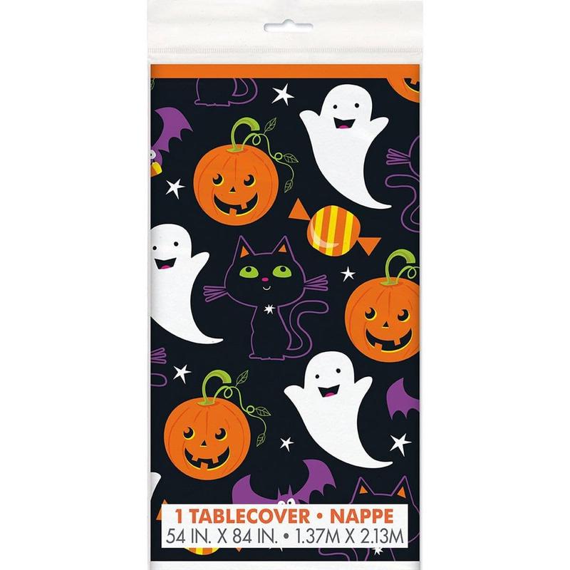 Cat & Pumpkin Plastic Tablecover