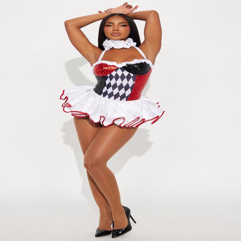 Clownin Around 3 Piece Clown Halloween Costume - RedCombo