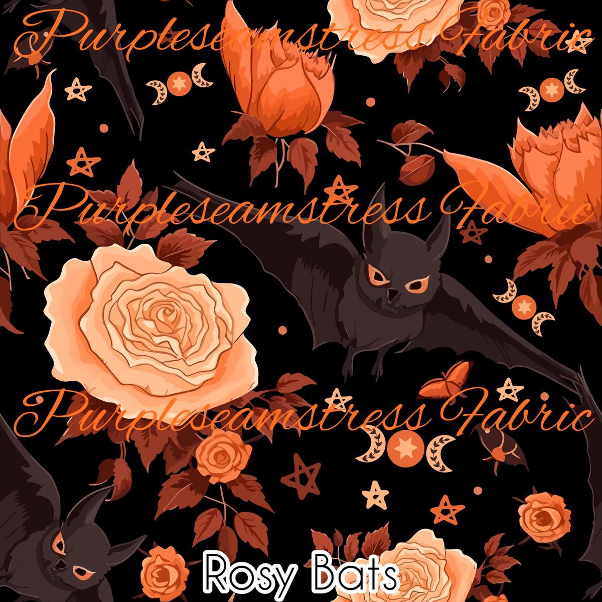 Rosy Bats  Fabric