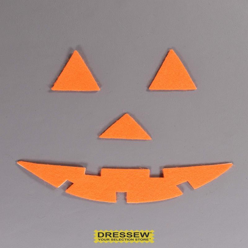 Stick-On Felt Jack-O-Lantern Face Orange