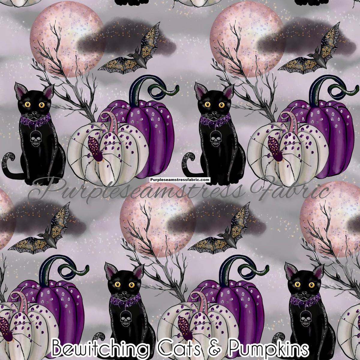 Bewitching Cats & Pumpkins  Fabric