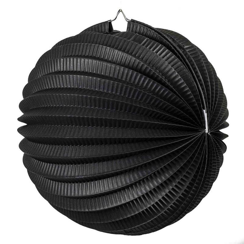 Black Accordion Paper Lantern Ball 20cm