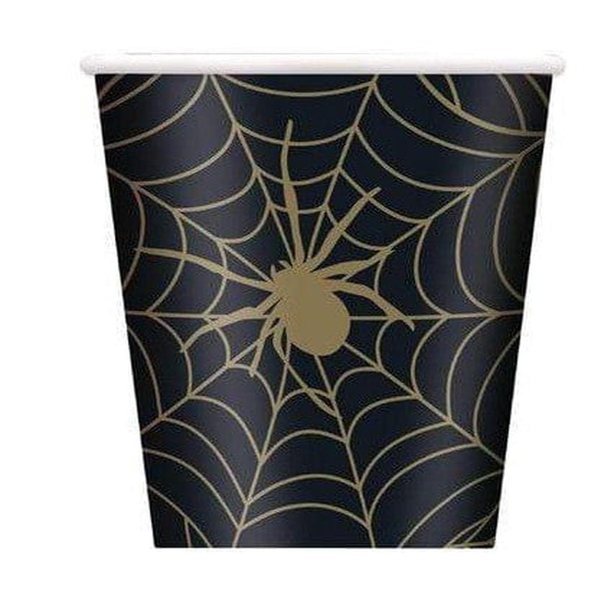 Black And Gild Spiderweb Cups