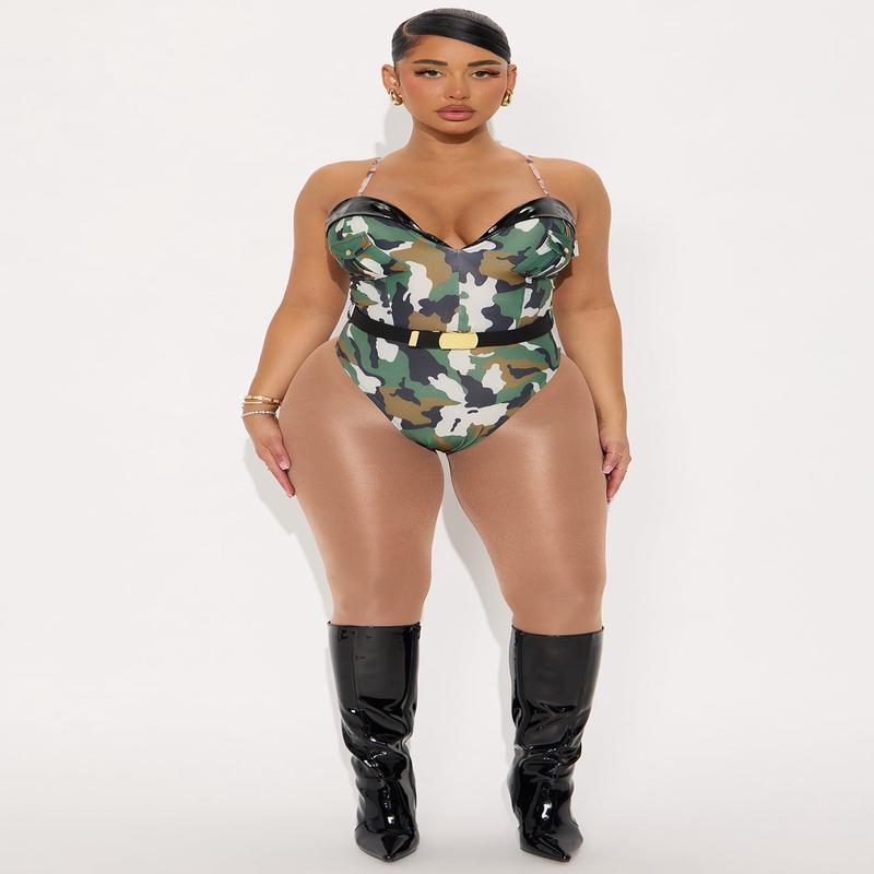 Combat Cutie 2 Piece Soldier Halloween Costume - Camouflage