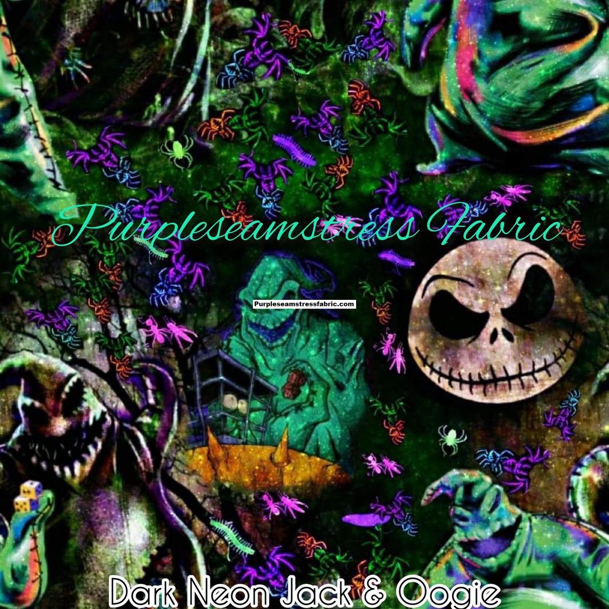 Dark Neon Jack & Oogie  Fabric