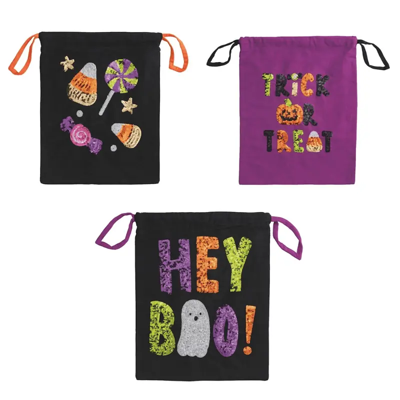 Sequin Trick or Treat Pillowcase Bag - 3 Style Options