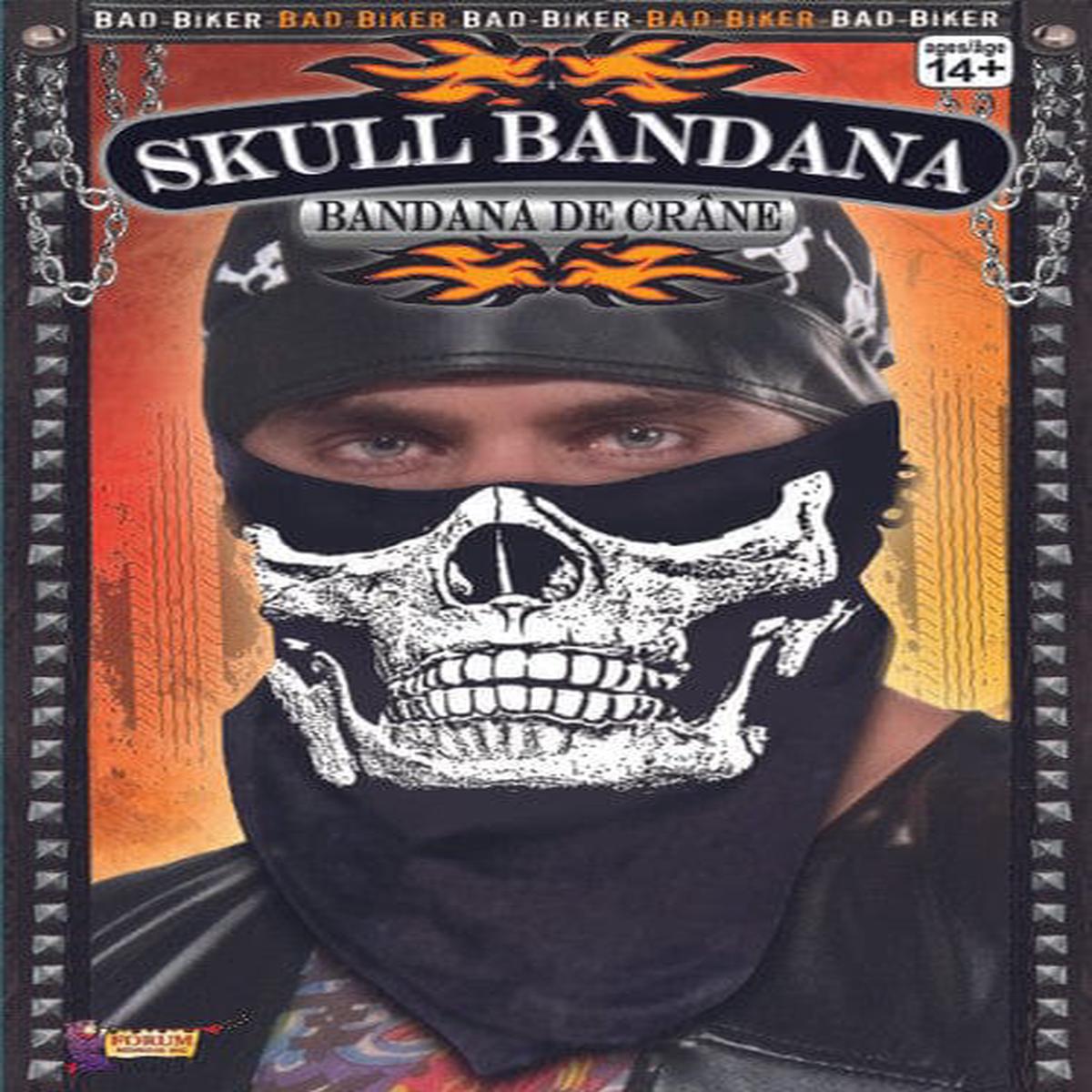 SKUL FACE BANDANA - BLACK