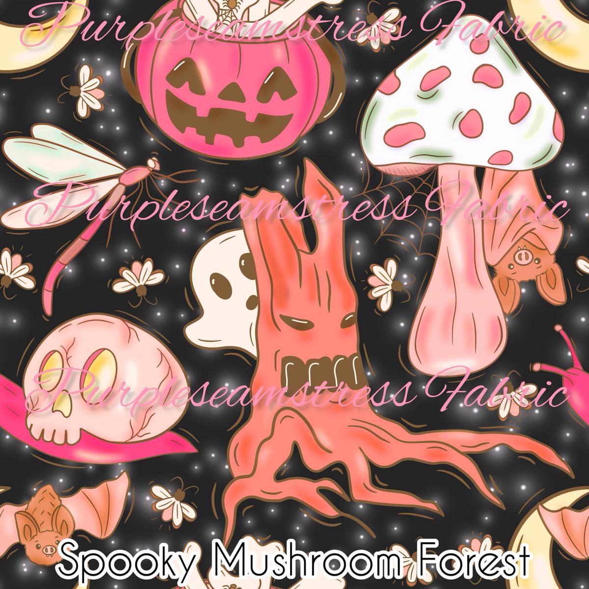 Spooky Mushroom Forest  Fabric
