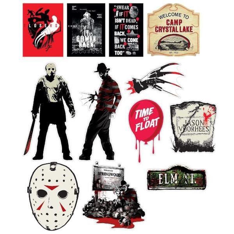 Scary Halloween cutouts, 12 per package.