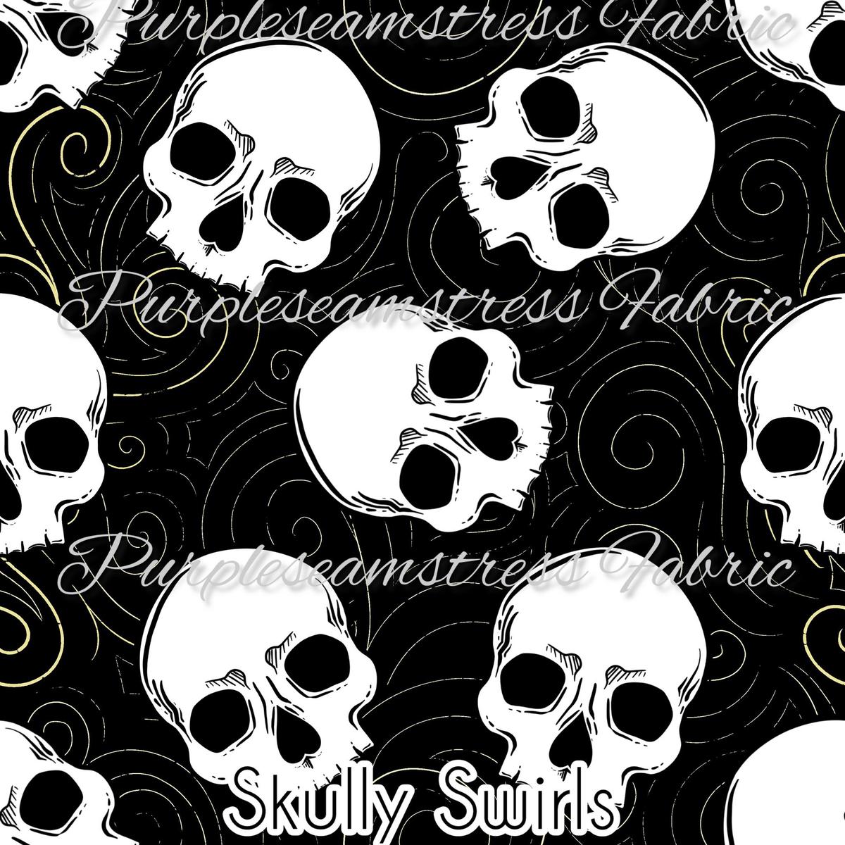 Skully Swirls  Fabric