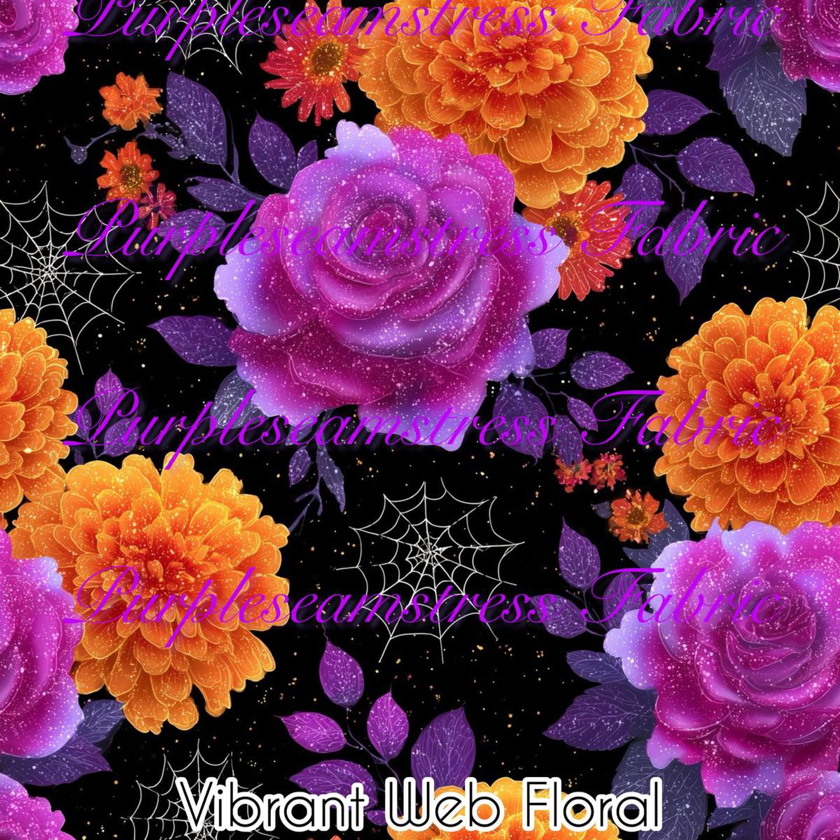 Vibrant Web Floral  Fabric