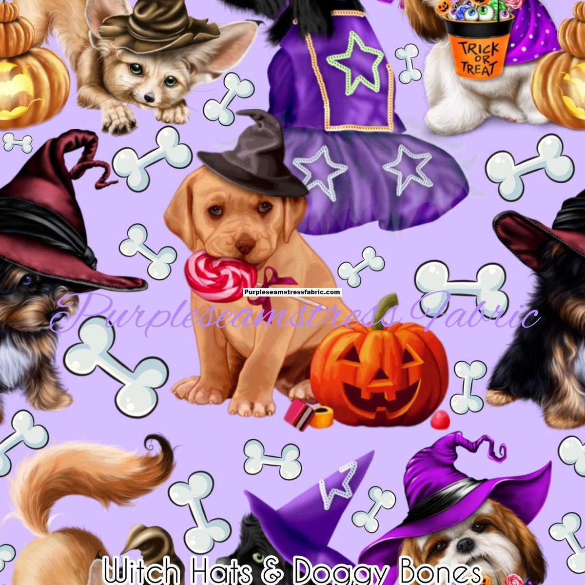 Witch Hats & Doggy Bones  Fabric
