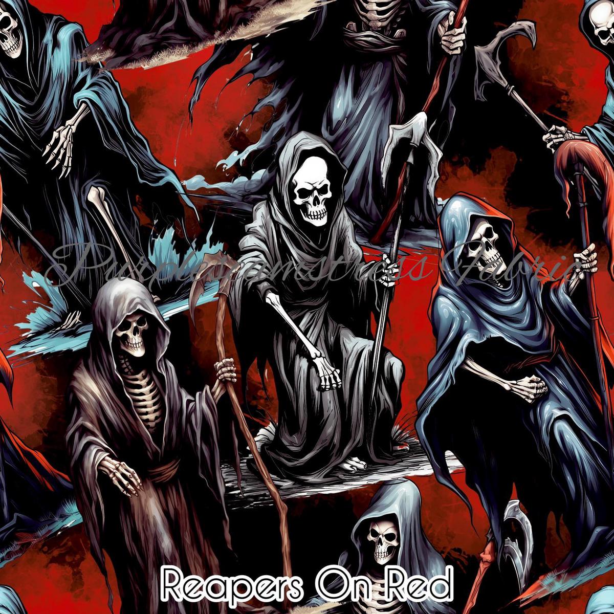Reapers on Red  Fabric