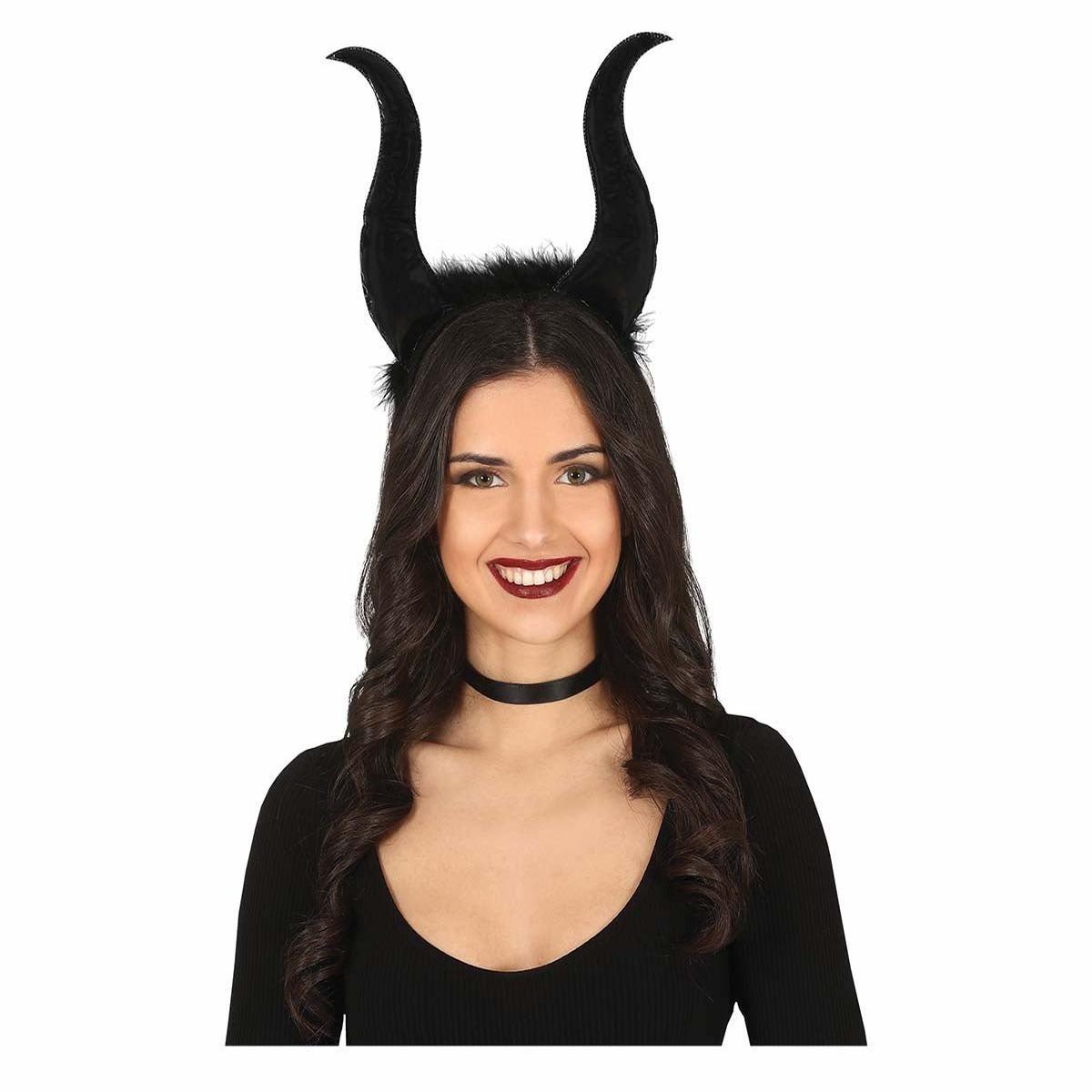 Sort halloween-hrbnd med djvlehorn