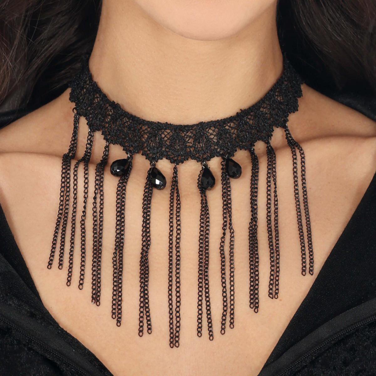 Sort halskde med choker