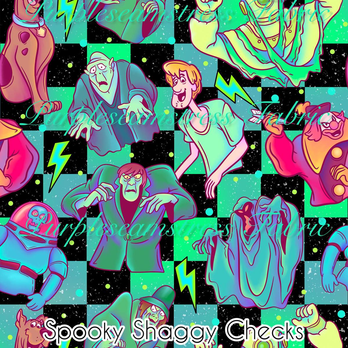 Spooky Shaggy Checks  Fabric