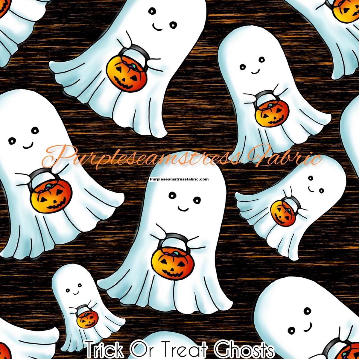 Trick Or Treat Ghosts Halloween  Fabric