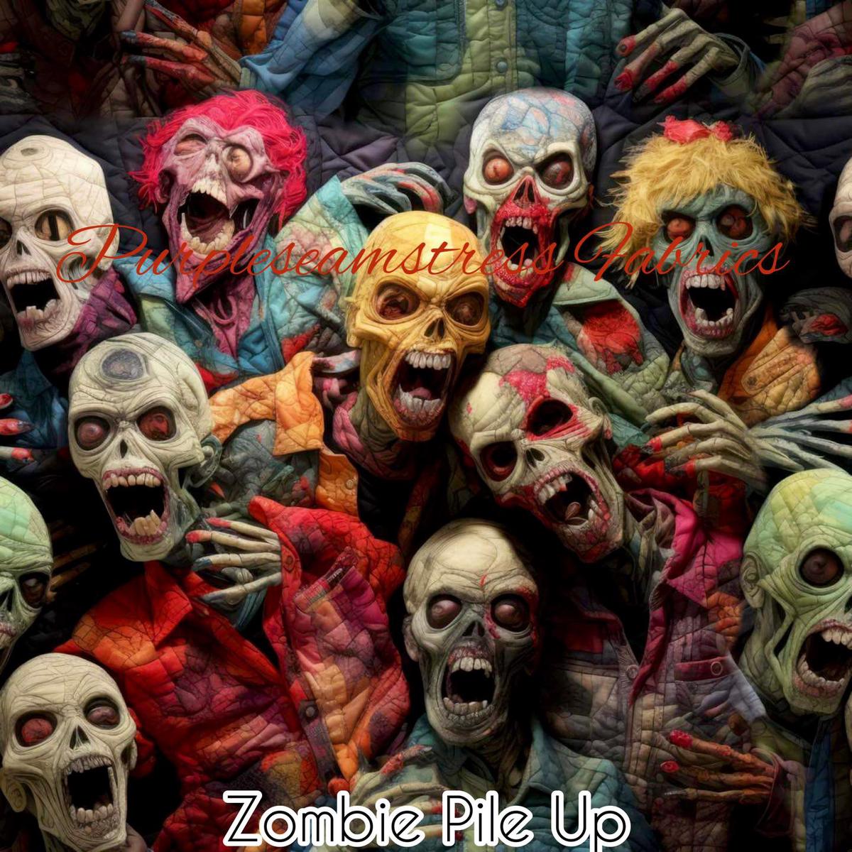 Zombie Pile Up  Fabric