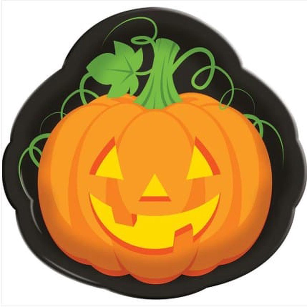 14 In. Pumpkin face Tray