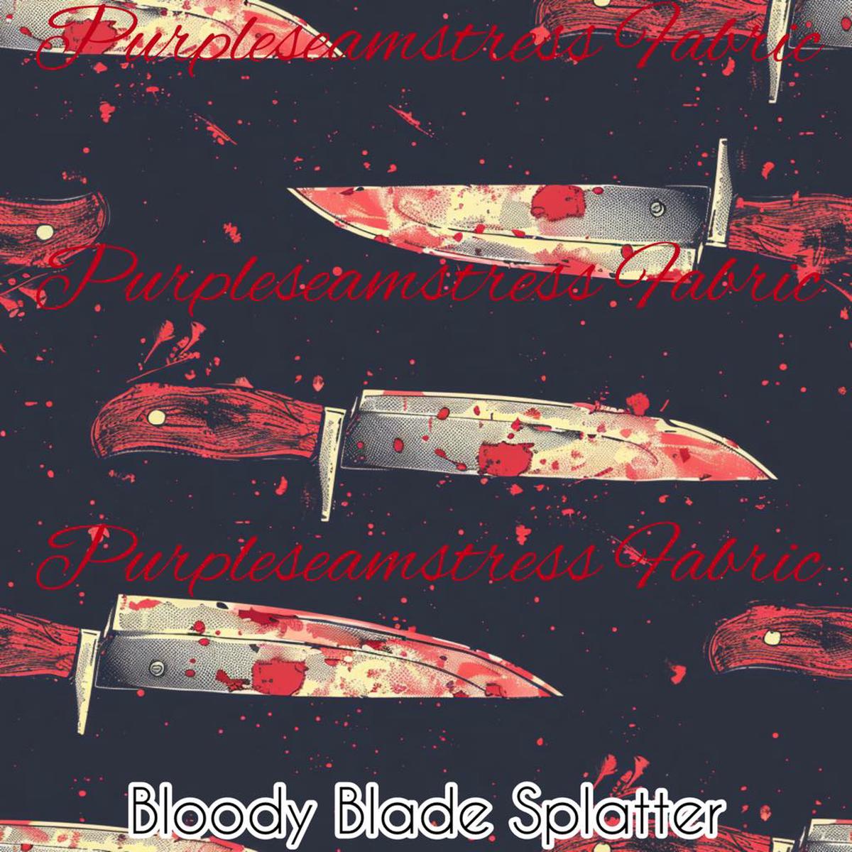Bloody Blade Splatter  Fabric