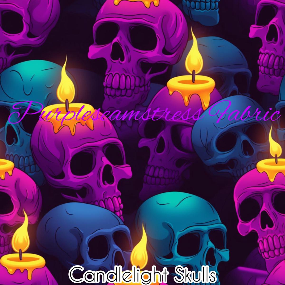 Candlelight Skulls  Fabric