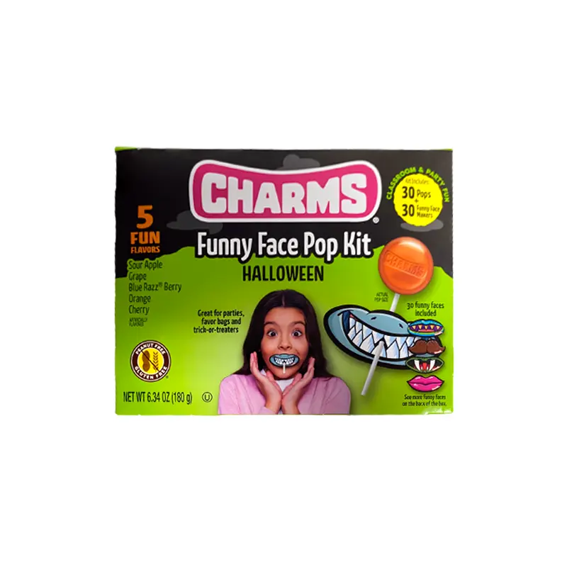 Charms Funny Face 30 count Pop Kit 6.35 oz. Box