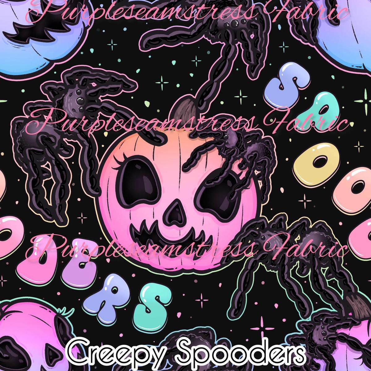 Creepy Spooders  Fabric