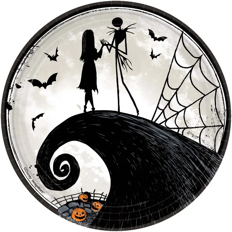 Disney Tim Burton's Nightmare Before Christmas Round Plates, 9