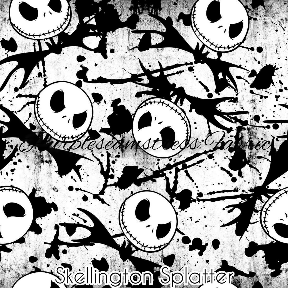 Skellington Splatter  Fabric