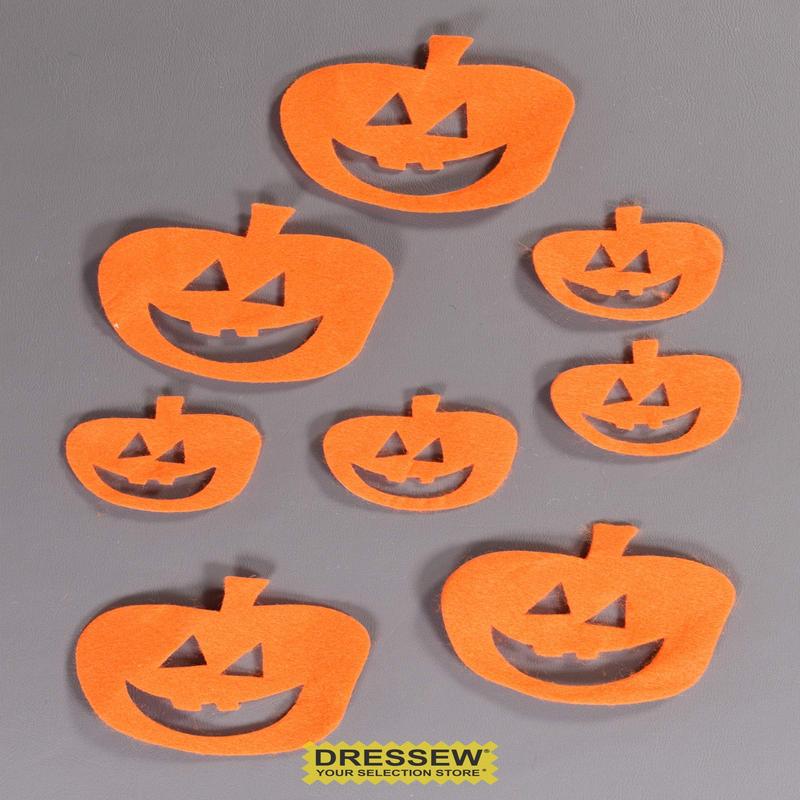 Stick-On Felt Pumpkins Orange