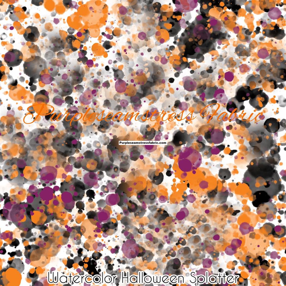 Watercolor Halloween Splatter  Fabric