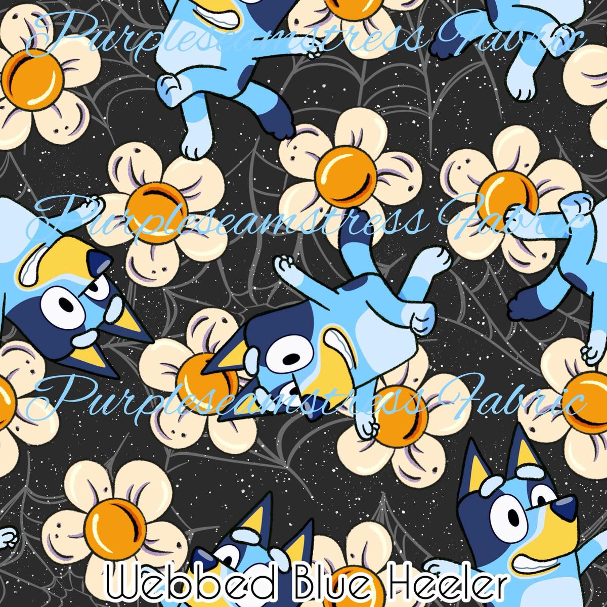 Webbed Blue Heeler  Fabric